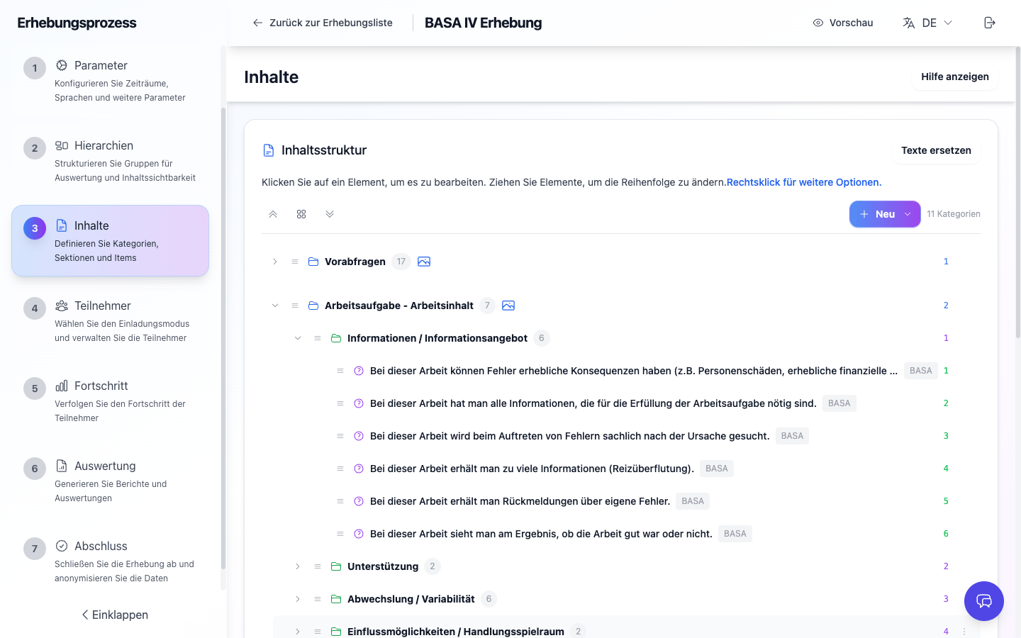 ACOMERA-Plattform – Dashboard und Gefährdungsbeurteilung mit BASA-Verfahren und KI-Auswertung